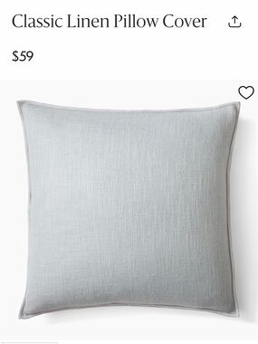NWOT West Elm Classic Linen SET OF 2 Pillow Covers - ARCTIC BLUE